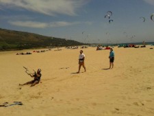 Contrôle de l'aile  sur la plage